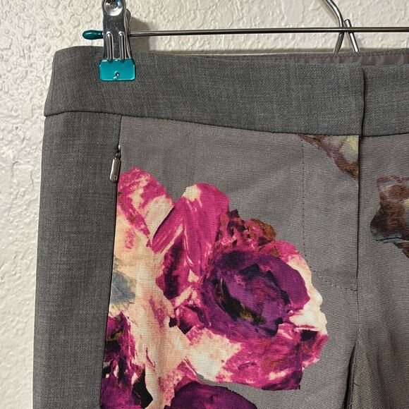 Trina Turk Floral Panel Slim Leg Pants Size 6 - Picture 4 of 6